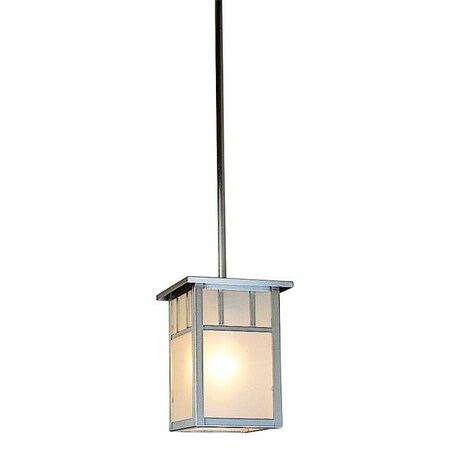 Arroyo Craftsman 4" Huntington Stem Hung Pendant Without Overlay (Empty), Pewter, Tan Glass HSH-4LETN-P